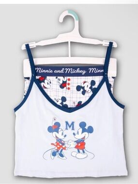 NWT Disney Mickey and Minnie Pajama lounge Tank Top Set Size XL soft stretch